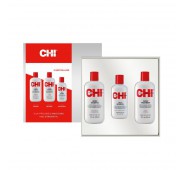 CHI INFRA linijos su šilku rinkinys plaukams (šampūnas, kondicionierius, šilkas)